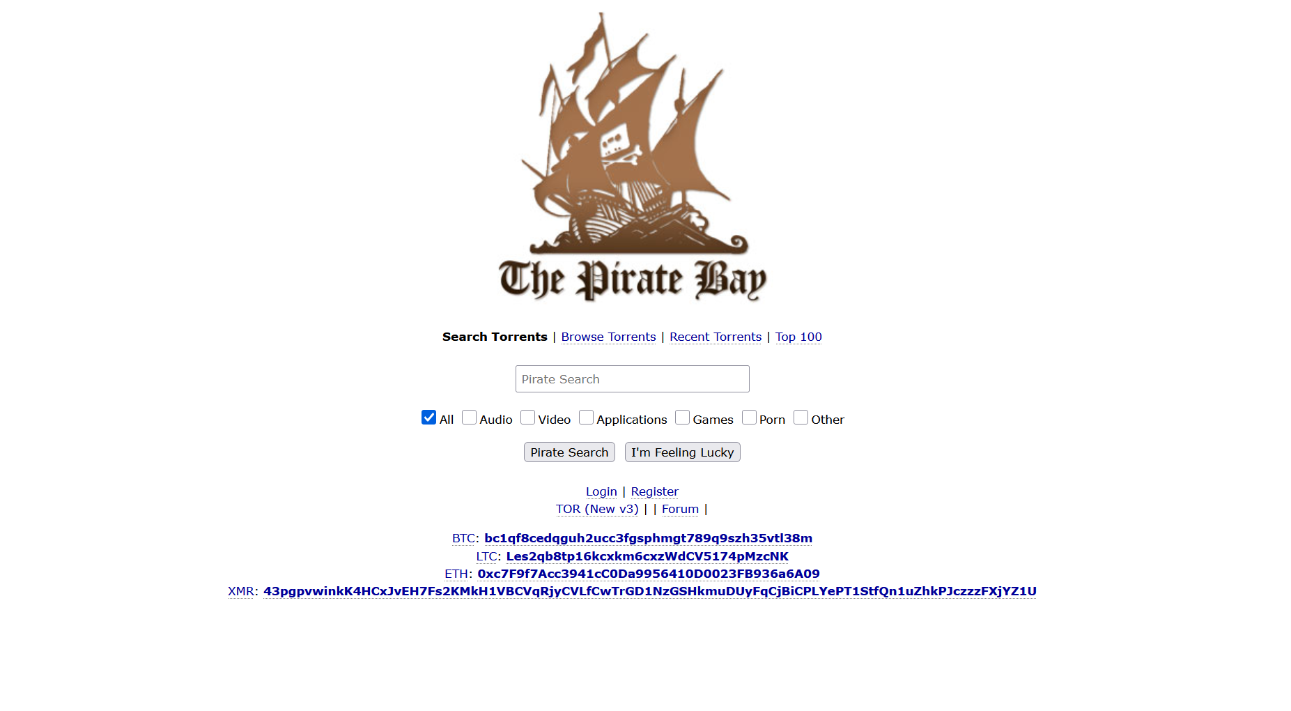 海盗湾 The Pirate Bay：全球知名的BT种子磁力资源搜索站